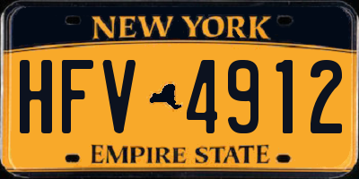 NY license plate HFV4912