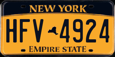 NY license plate HFV4924
