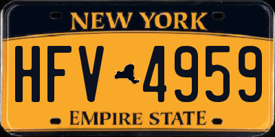 NY license plate HFV4959