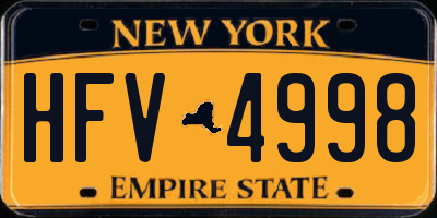 NY license plate HFV4998