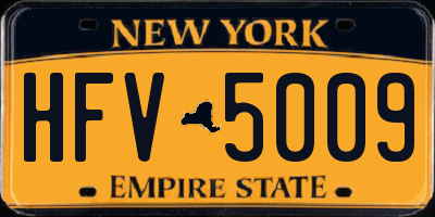 NY license plate HFV5009