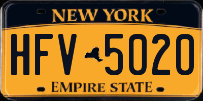 NY license plate HFV5020
