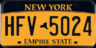 NY license plate HFV5024