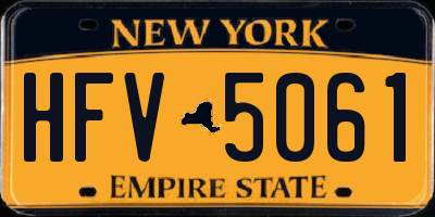 NY license plate HFV5061