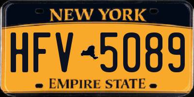 NY license plate HFV5089
