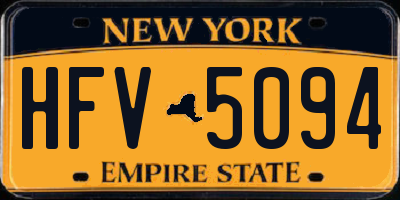 NY license plate HFV5094