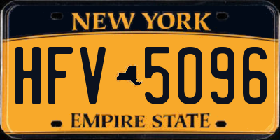 NY license plate HFV5096