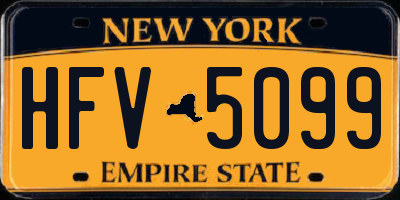 NY license plate HFV5099