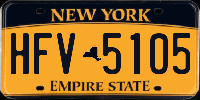 NY license plate HFV5105