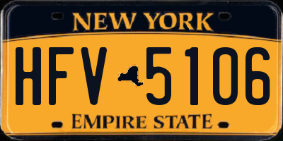 NY license plate HFV5106
