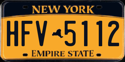 NY license plate HFV5112