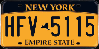 NY license plate HFV5115