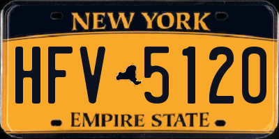 NY license plate HFV5120