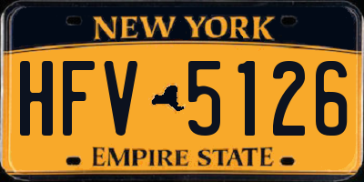 NY license plate HFV5126
