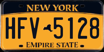 NY license plate HFV5128