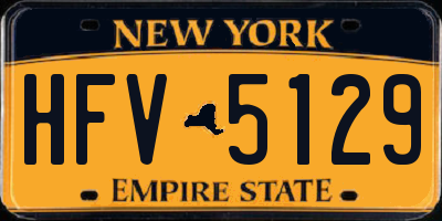 NY license plate HFV5129