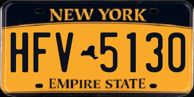 NY license plate HFV5130