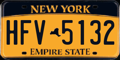 NY license plate HFV5132