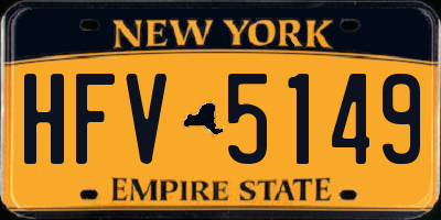 NY license plate HFV5149