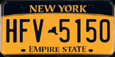 NY license plate HFV5150
