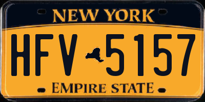 NY license plate HFV5157