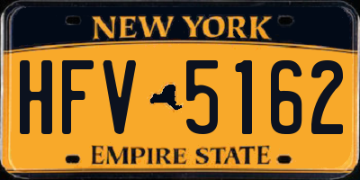 NY license plate HFV5162