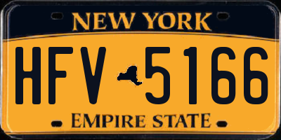 NY license plate HFV5166