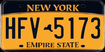 NY license plate HFV5173