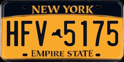 NY license plate HFV5175