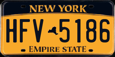 NY license plate HFV5186