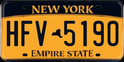 NY license plate HFV5190
