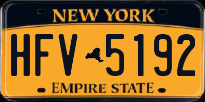 NY license plate HFV5192