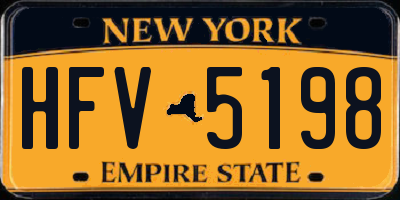 NY license plate HFV5198