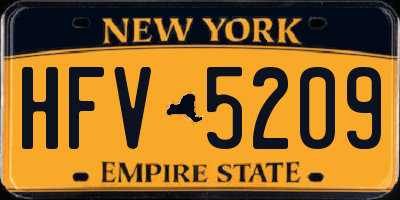 NY license plate HFV5209