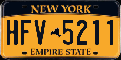 NY license plate HFV5211
