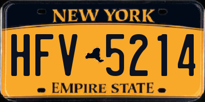 NY license plate HFV5214