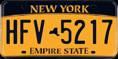 NY license plate HFV5217