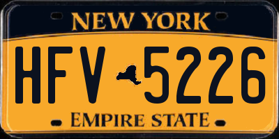 NY license plate HFV5226