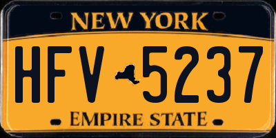 NY license plate HFV5237