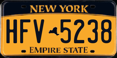 NY license plate HFV5238