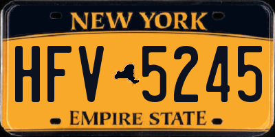 NY license plate HFV5245