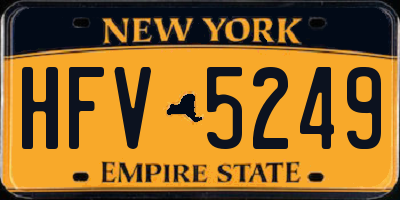 NY license plate HFV5249