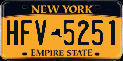 NY license plate HFV5251