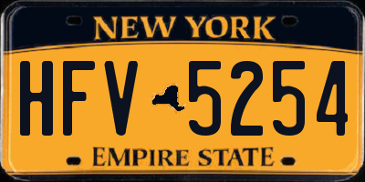 NY license plate HFV5254