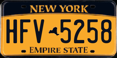 NY license plate HFV5258