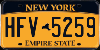 NY license plate HFV5259