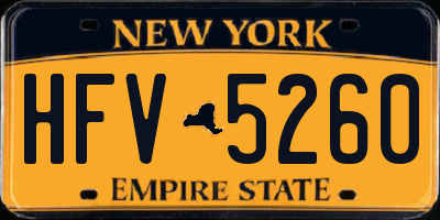 NY license plate HFV5260