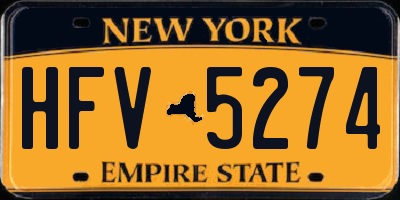 NY license plate HFV5274