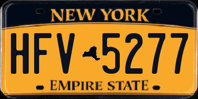 NY license plate HFV5277