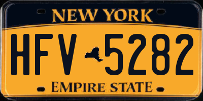 NY license plate HFV5282